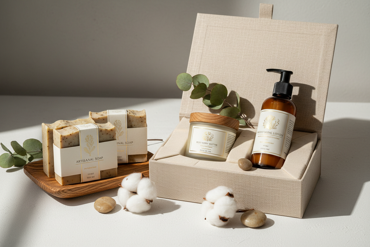 soap, body butter, lotion gift set